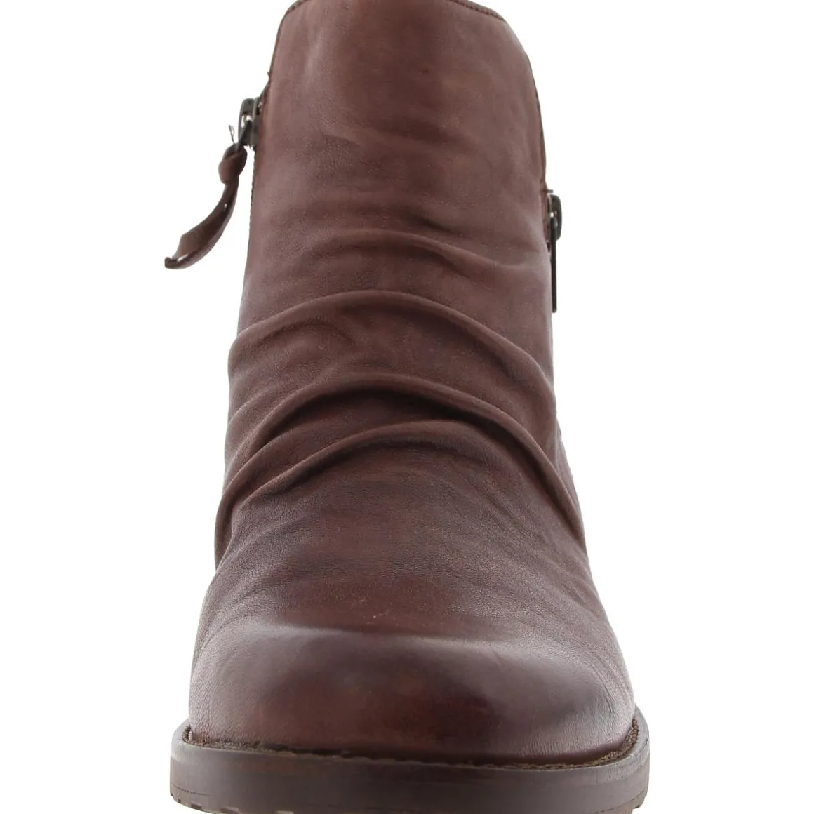 Beckie II Zipper Leather Ankle Boots