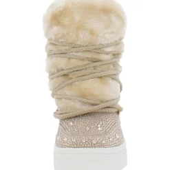 Becoming Rhinestone Faux Fur Lined Ankle Boots
