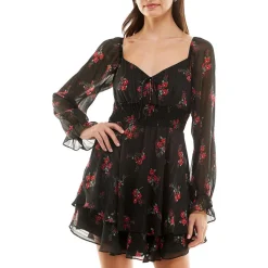 Bee Darlin Juniors Floral Mini Fit & Flare Dress