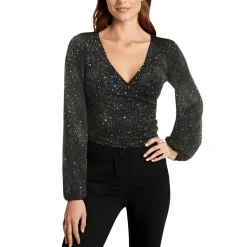 Bee Darlin Metallic Nylon Wrap Top