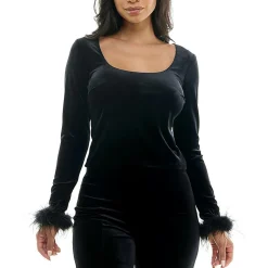 Bee Darlin Velvet Scoop Neck Pullover Top