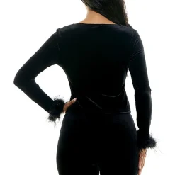 Bee Darlin Velvet Scoop Neck Pullover Top