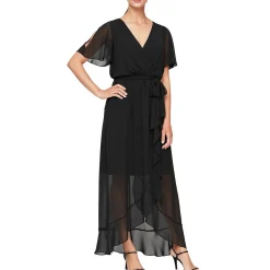 Belted Long Wrap Dress