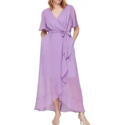 Belted Long Wrap Dress