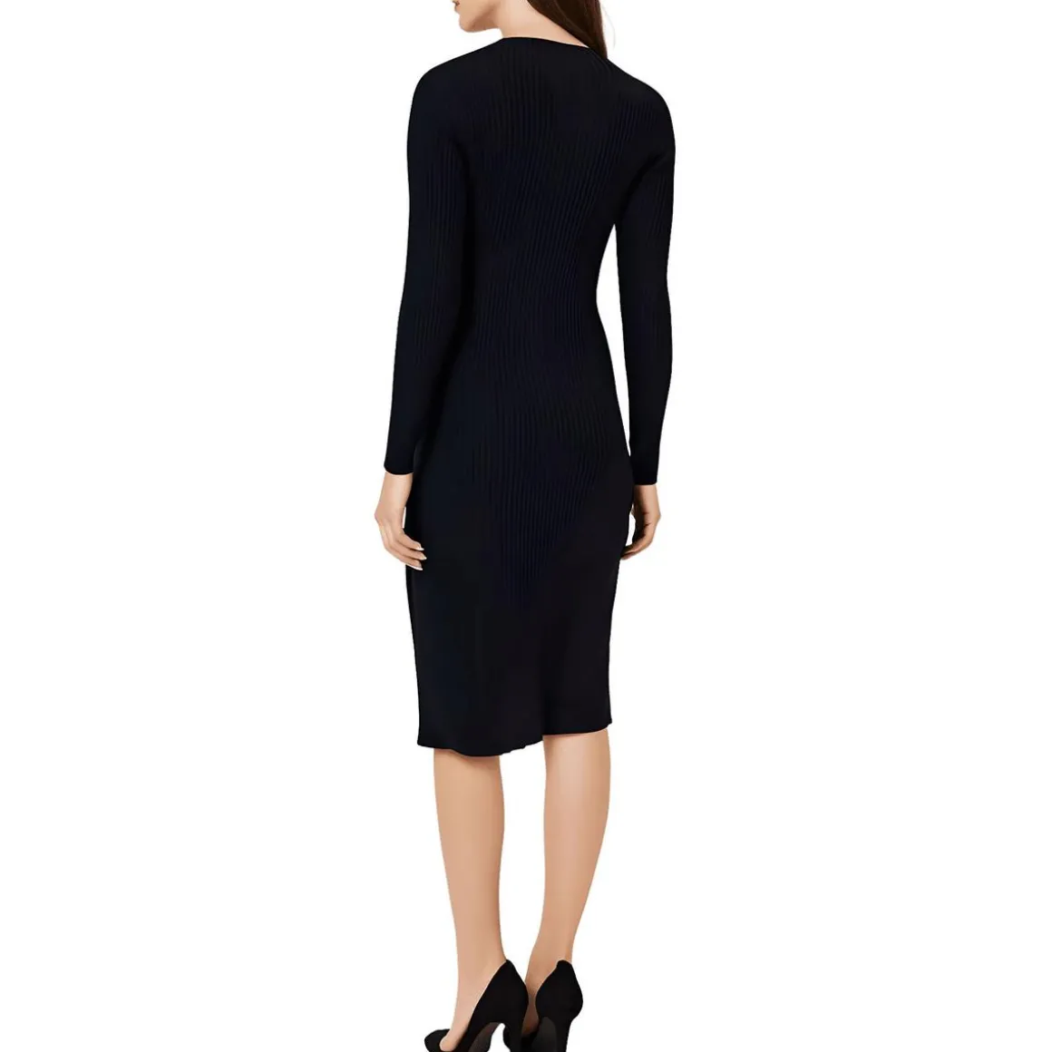 Belted Ribbed Knit Sweaterdress