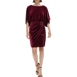Belted Velvet Wrap Dress