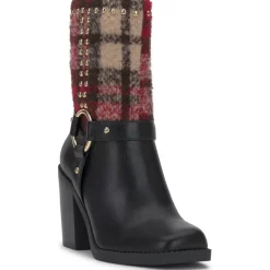 Bernique Faux Leather Studded Mid-Calf Boots