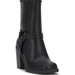 Bernique Faux Leather Studded Mid-Calf Boots