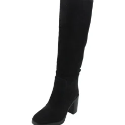 BHFO Block Heel Leather Knee-High Boots