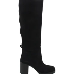 BHFO Block Heel Leather Knee-High Boots
