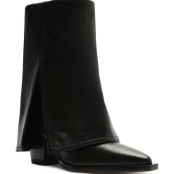 Bianca Leather Pull-On Mid-Calf Boots