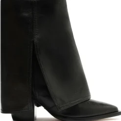 Bianca Leather Pull-On Mid-Calf Boots
