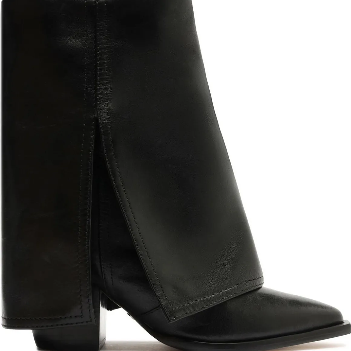 Bianca Leather Pull-On Mid-Calf Boots