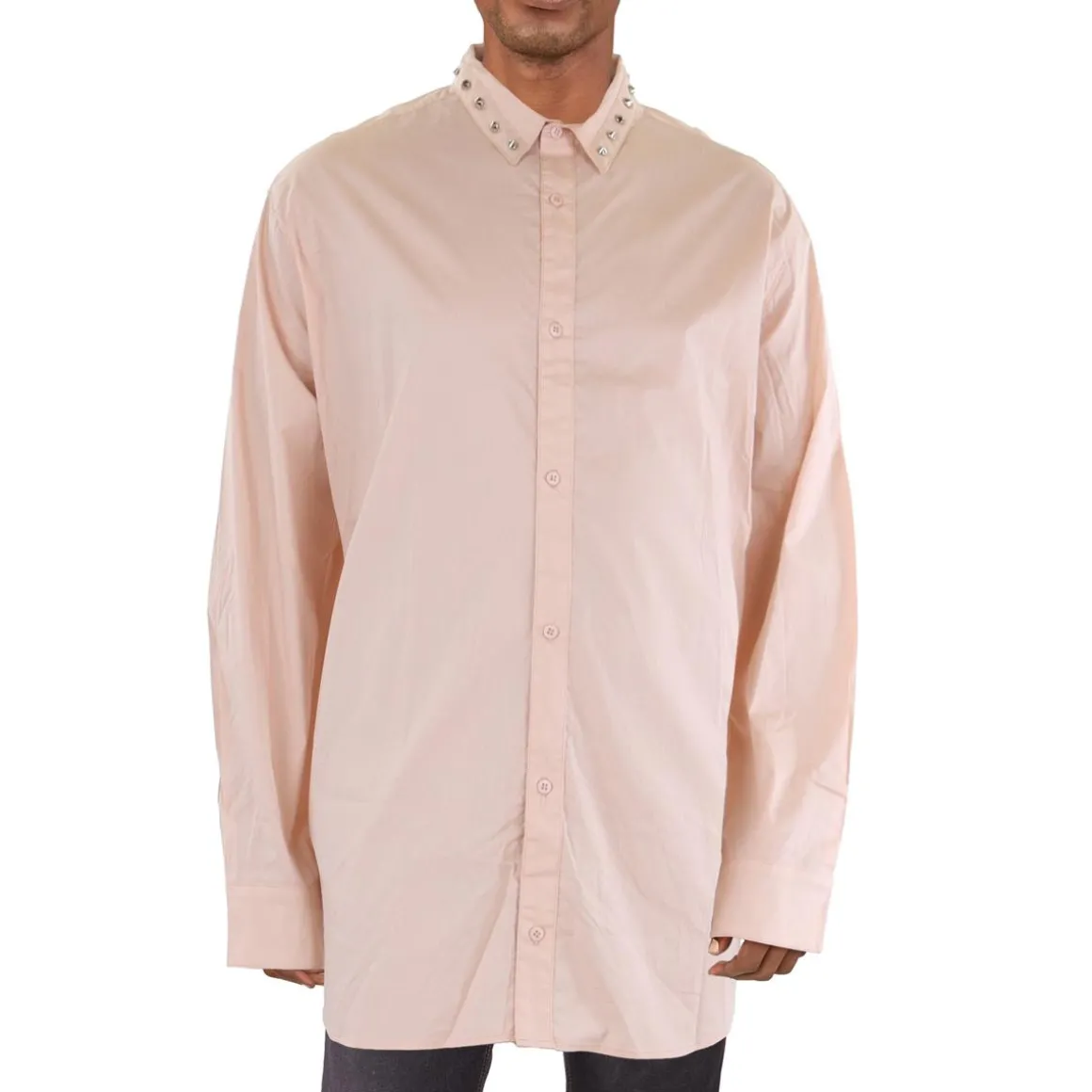 Big & Tall Cotton Blend Studded Button-Down Shirt