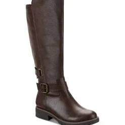 Blakelyy Faux Leather Buckle Knee-High Boots