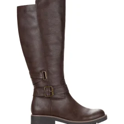 Blakelyy Faux Leather Buckle Knee-High Boots