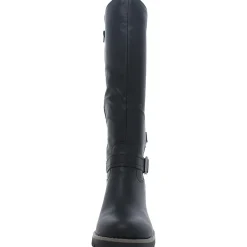 Blakelyy Faux Leather Buckle Knee-High Boots
