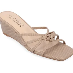 Blayke Faux Leather Slip-On Wedge Sandals