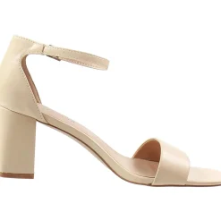 Block Heel Faux Leather Ankle Strap
