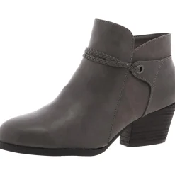 Block Heel Faux Leather Booties