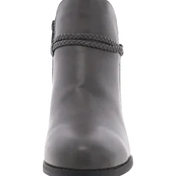 Block Heel Faux Leather Booties