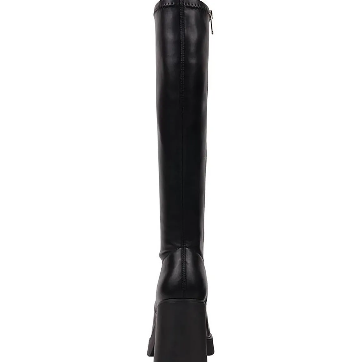 Block Heel Faux Leather Knee-High Boots