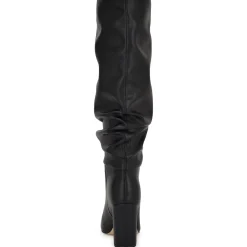 Block Heel Faux Leather Knee-High Boots
