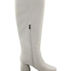 Block Heel Faux Leather Knee-High Boots