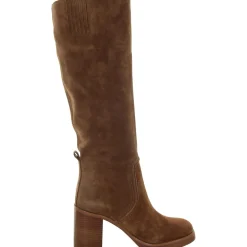 Block Heel Faux Leather Mid-Calf Boots