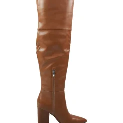 Block Heel Faux Leather Over-The-Knee Boots