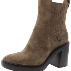 Block Heel Suede Ankle Boots