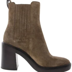 Block Heel Suede Ankle Boots