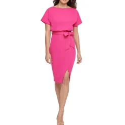 Blouson Split Wrap Dress