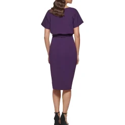 Blouson Split Wrap Dress