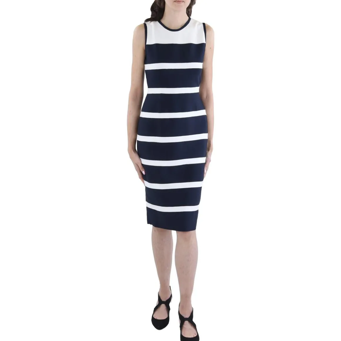 Boat Neck Knit Sheath Dress