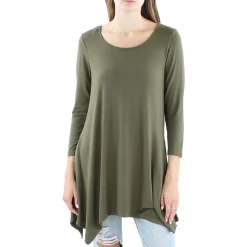 Boatneck Handkerchief Hem Tunic Top