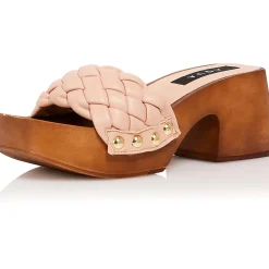 Boho Woven Faux Leather Platform Sandals