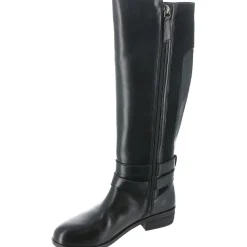 Bonnie Leather Stacked Heel Knee-High Boots