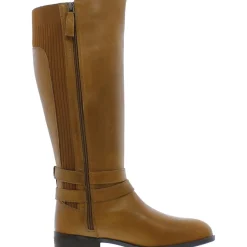 Bonnie Leather Stacked Heel Knee-High Boots