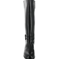 Bonnie Leather Stacked Heel Knee-High Boots