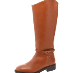 Bota Salto Baixo Buckle Knee-High Boots