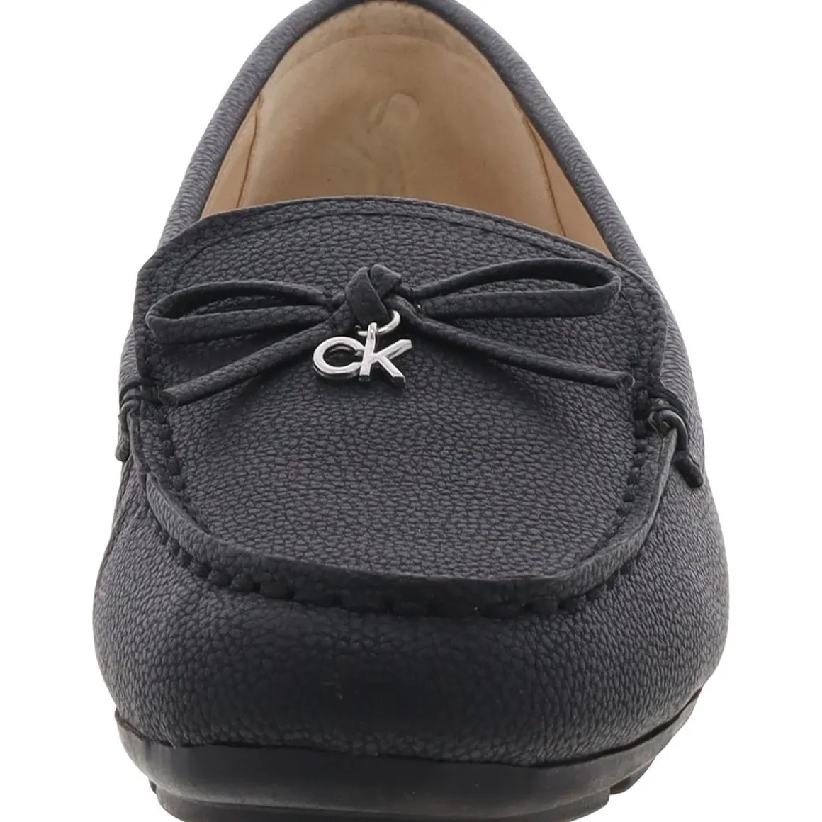 Bow Faux Leather Moccasins