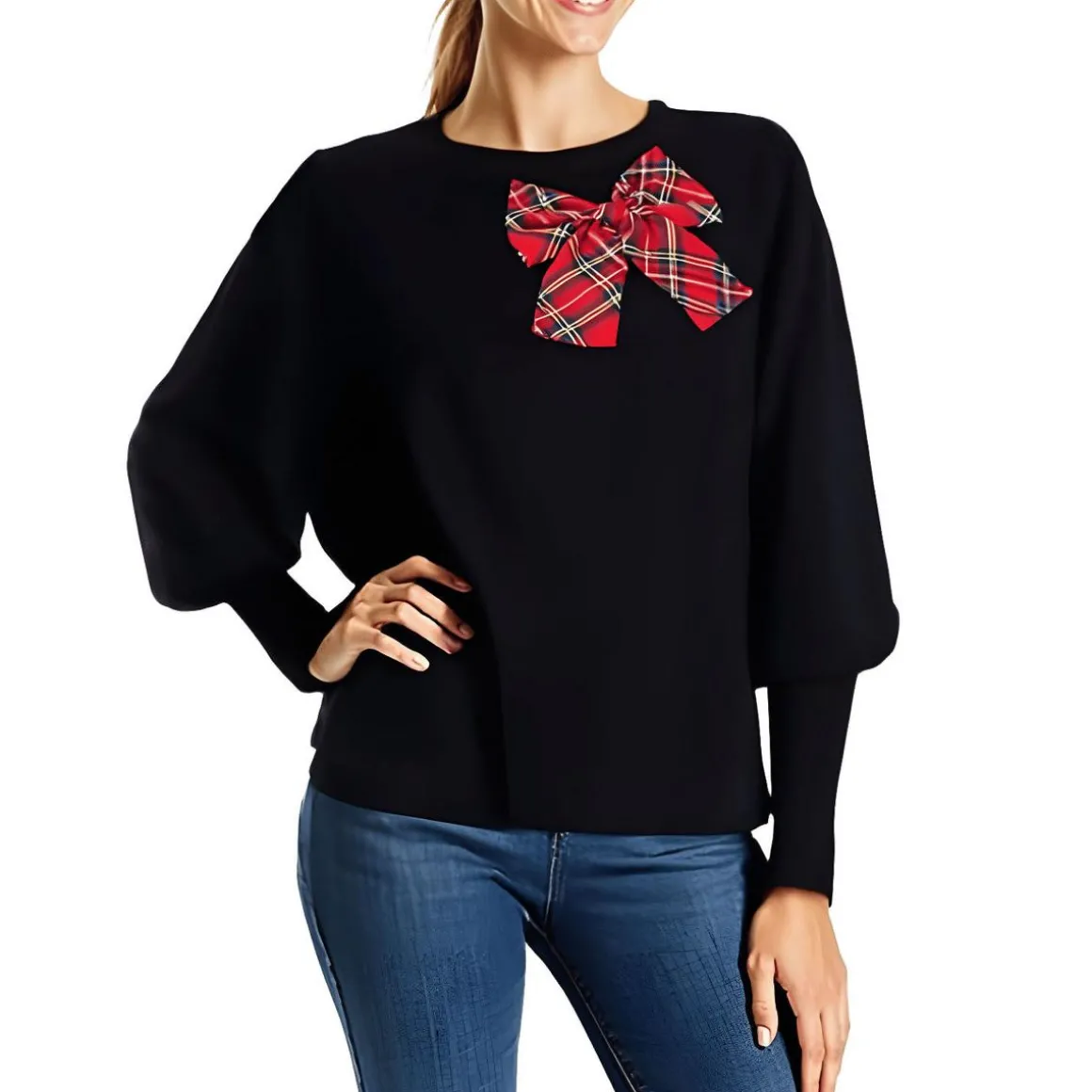 Bow Knit Crewneck Sweater