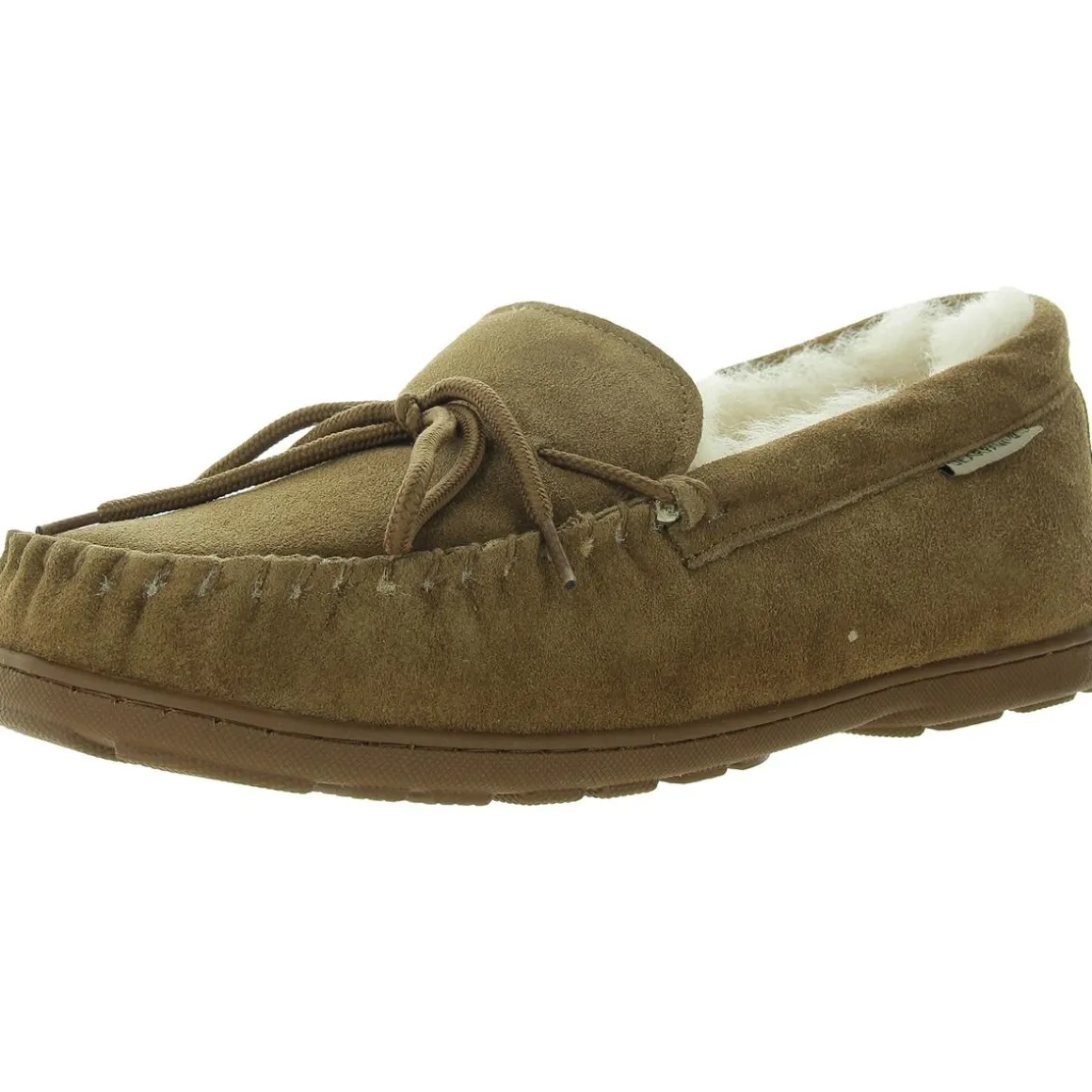 Bow Leather Loafer Slippers