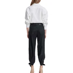 Bow Tie Coated Denim Wide Leg Jeans