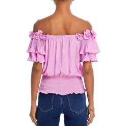 Braelynn Applique Pleated Blouse