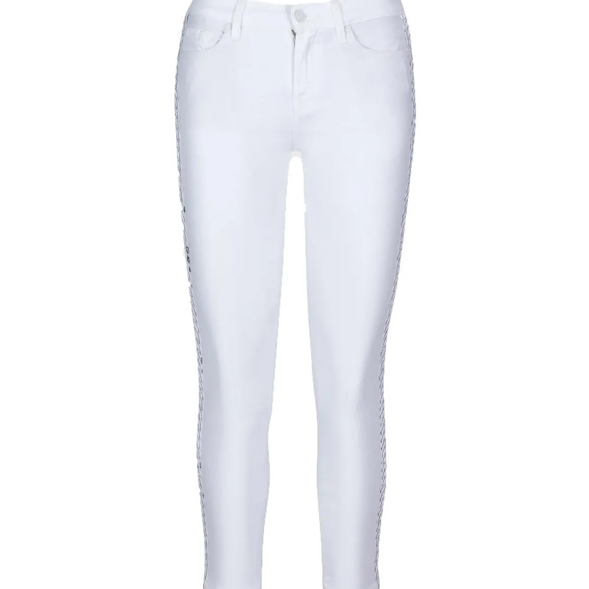 Braided Denim Skinny Jeans