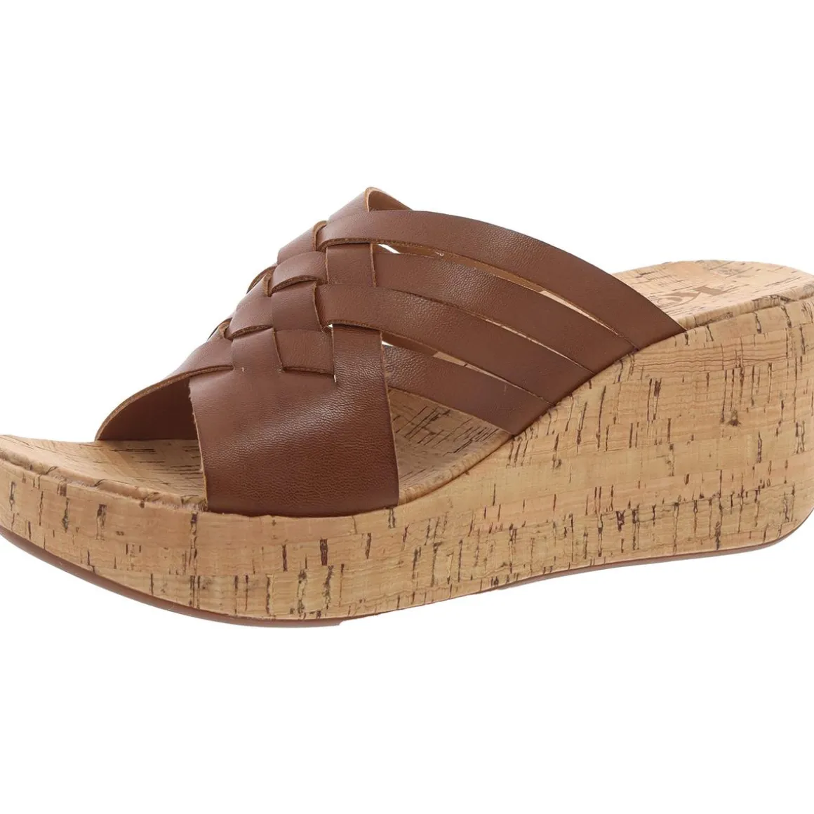 Braided Faux Leather Wedge Sandals