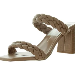 Braided Leather Block Heels