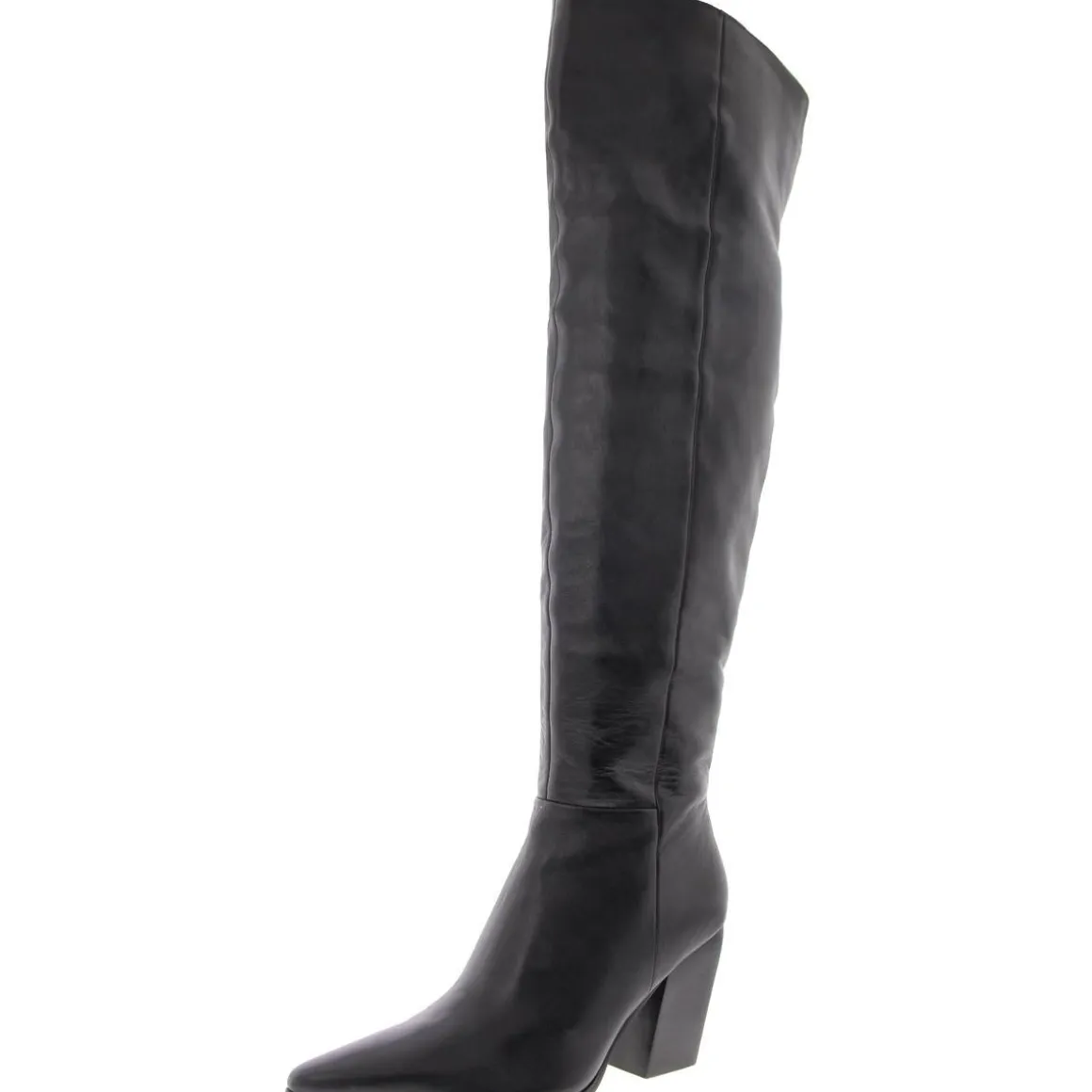 BRAMBLE Zipper Leather Over-The-Knee Boots